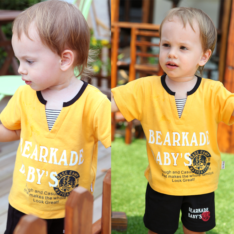 小熊卡迪0-1-2岁夏季儿童男宝宝夏装套装2-3岁男童装婴幼儿外出服