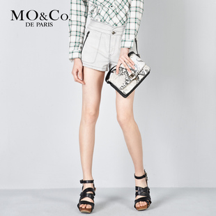 MO&amp;Co. 摩安珂 2012春夏女装 M112JEN31水洗做旧拉链牛仔短裤