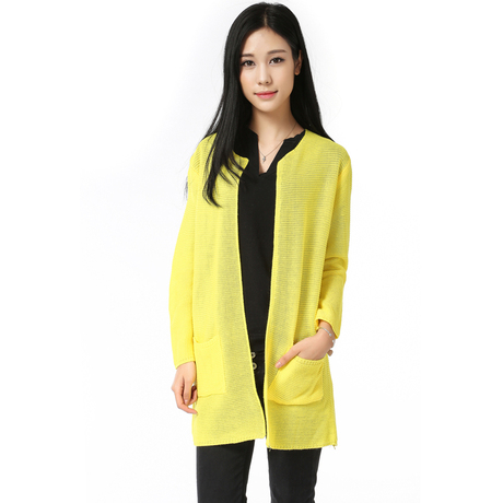 2014夏季新款优质中<em>长款</em>宽松版<em>纯棉</em>时尚<em>开衫</em>