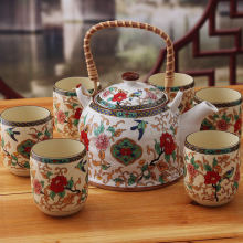 景商瓷器 陶瓷茶具套装 7头大提梁茶具茶杯 6款花色任选