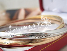 2011 nuevos europeos y americanos populares pulsera brazalete de Cartier Cartier en oro rosa de las mujeres de titanio anillo