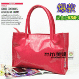 MM203女包2012新款学院派简约韩版女包漆皮包包手提单肩多用女包