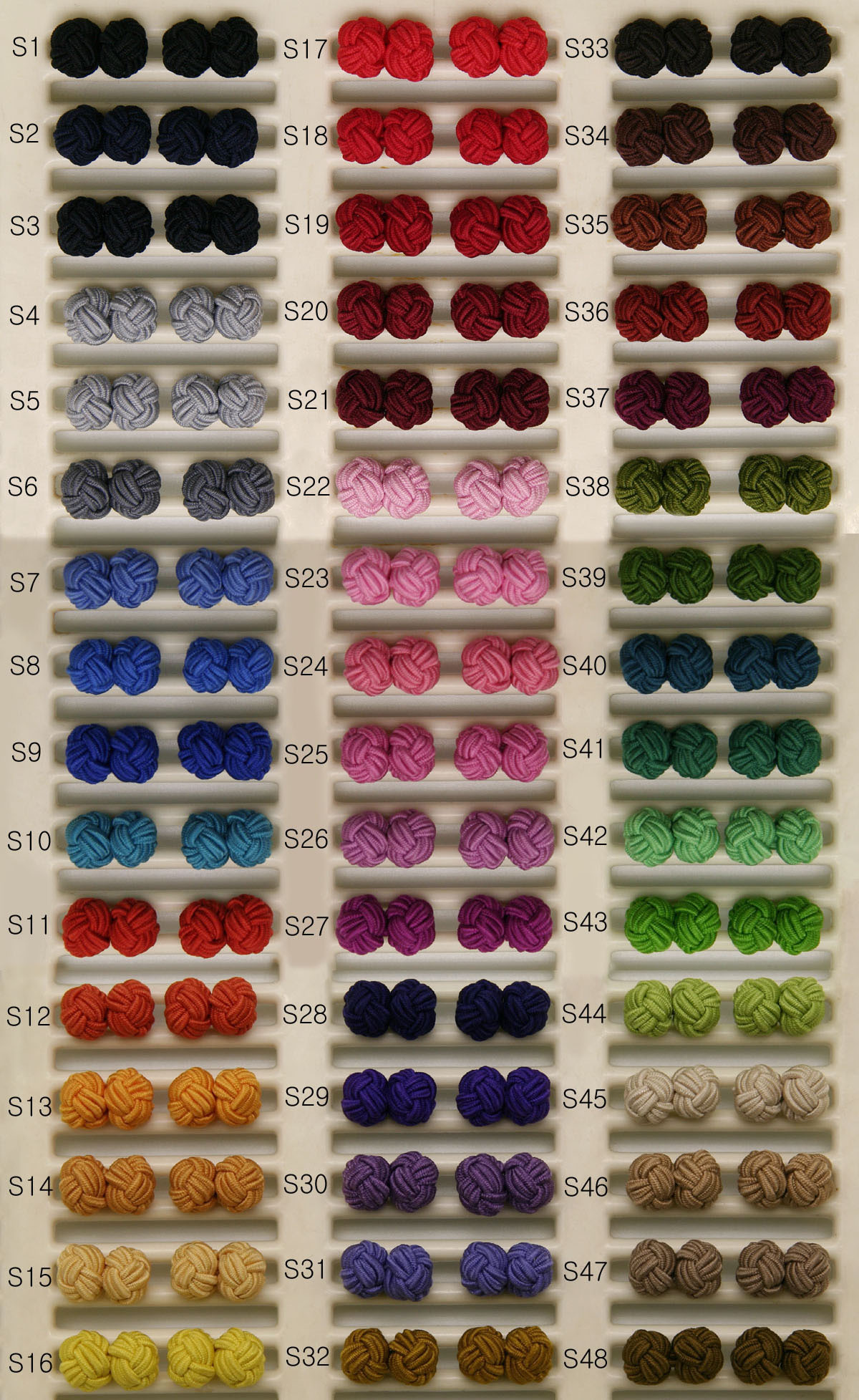 48 Color Swatches Double ball Chinese knot Fabric art weave Knot Cufflinks Sleeve nail The middle of the chest Buckle A set of pre- 24 colourin the Accessories/Leather belt/Hat/Muffler , Cufflink category - from Buy2taobao.com to provide professional Taobao agent buy service