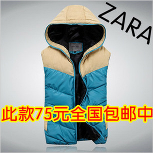  ZARA 秋冬装男马甲休闲男马夹韩版连帽羽绒棉马甲背心男外套