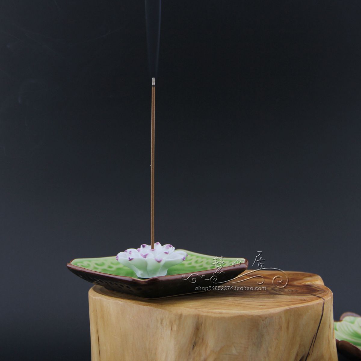 陶瓷荷花蓮花香插 香爐盤香座點香器香架手捏花香插在類目 家居飾品, 香薰爐中 - 來自Buy2taobao.com提供專業的淘寶代購服務
