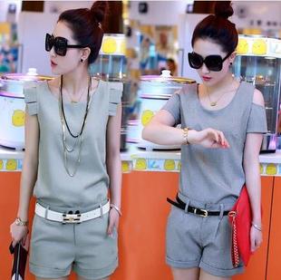 2014夏装新款女装时尚<em>休闲套装女</em>夏季名媛气