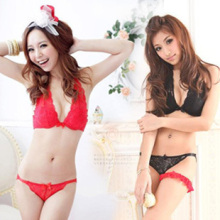 满68元包邮日系韩版性感蕾丝挂脖 内衣 少女可爱文胸套装超薄聚拢