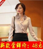 特价促销2012春装新品韩版淑女OL职业雪纺修身长袖衬衫女衬衣女款