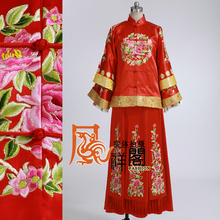 凤祥阁/大红婚庆新娘绣花秀禾服/新娘秀和服结婚旗袍敬酒服/囍