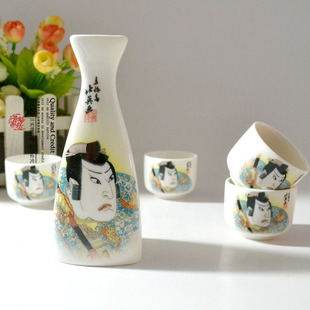 Jingdezhen ceramic sake and Japanese classical life wine set-5 piece set export wine Knight
