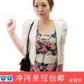 皇冠特价包邮秋装韩版耸肩泡泡袖新款修身剪裁黑色小西装小西服