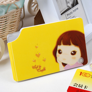  超薄旋转式10位银行信用卡包女士可爱韩国多卡位卡套证件日本透明
