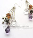 耳环 紫水滴长流苏水晶耳坠