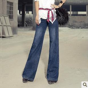 2013秋装新品大码牛仔裤阔腿裤中低腰呐叭裤