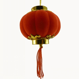  浪漫佳缘 新春喜庆灯笼绒面灯笼带吸盘可挂小灯笼 批发婚庆用品