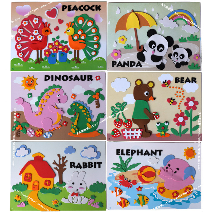 Limited-time special offer authentic black chick Eva children's hand-made three-dimensional pictures pasted painting DIY art and craft materials for 70