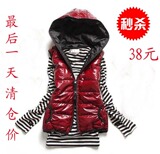 欧时力2012新款韩版时尚百搭带帽羽绒棉马夹背心 马甲女