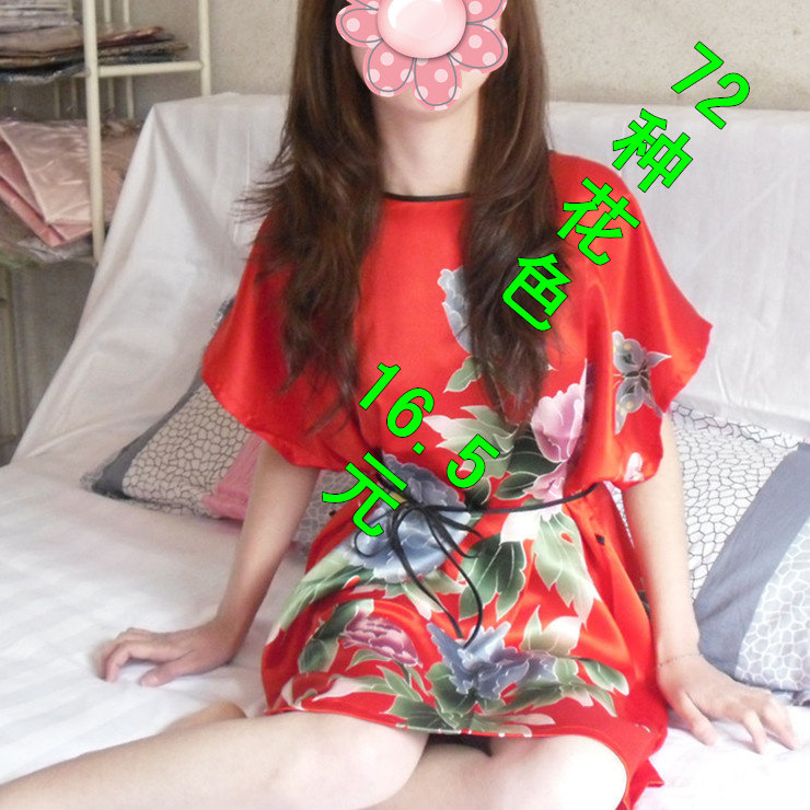 卡通复古儿童仿<em>真丝睡衣</em>套装 男童<em>女童</em>丝绸家
