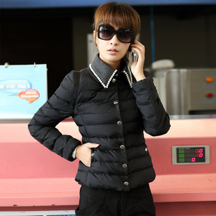  黑色短款女装棉服冬韩版修身面包服小棉袄外套短装棉衣