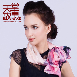  新款杭州品牌丝绸 高档真丝 丝巾桑蚕丝正品 长款秋冬女 围巾
