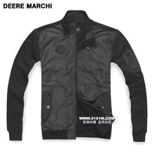 【5151m】DEERE MARCHI时尚简约休闲立领修身卫衣外套 3322黑