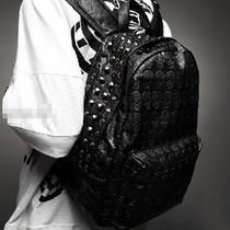 2012新款欧美风骷髅头双肩女士包复古包朋克铆钉女包包个性背包