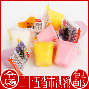  台湾特产进口零食 盛香珍优酪 综合口味布丁 果冻 500克 满额包邮