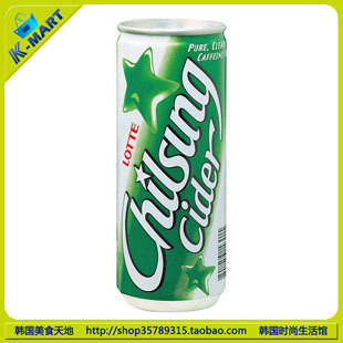  韩国饮料^乐天七星雪碧Chilsung Cider^250ml/听