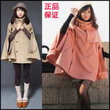 韩版披肩斗篷毛呢外套2011新 秋冬装女装驼色加厚羊毛呢子大衣