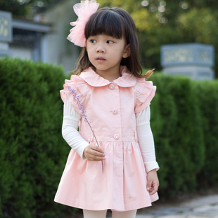  ESBEELI 韩版秋装新款 儿童背心裙子 女童装马甲裙宝宝裙子
