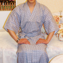 日本 男士纯棉和服浴袍/浴衣/日式睡袍/日式睡衣