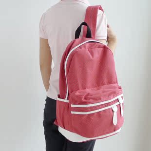 潮女双肩包学生书包...