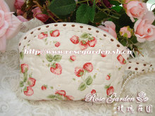 莊園唯美布艺&mdash;NEW~*田园莓果*绗缝小手包/零钱包 白色底