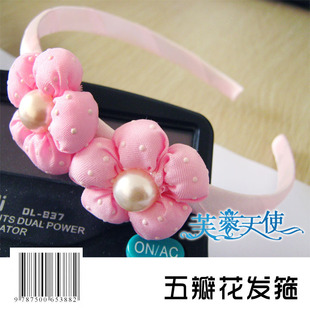  FS002  儿童发饰  水玉点点 五瓣花发箍