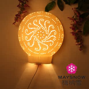 Maener snow pure hand made creative restaurant Aurora bone China lamp bedroom living room lamp lamp lamp