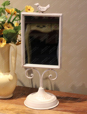 короб 美式乡村饰品 梳妆镜 化妆镜 铁艺镜子 田园风格