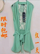 外搭钩花蕾丝镂空雪纺马甲夹披肩开衫外套中<span class=H>长款</span>2012夏女装韩版
