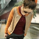 【<span class=H>批发</span>】2012新款春装韩版女装贴布拼色温暖磨毛开衫 <span class=H>短</span><span class=H>外套</span>
