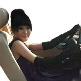 乐为正品夏季全蕾丝露指 女 防晒手套防紫外线手套加长手套 薄