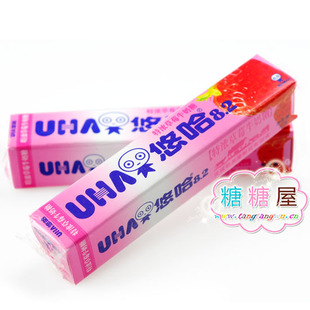  糖糖屋零食特产 UHA悠哈8.2特浓草莓牛奶糖 草莓味糖果40(50)g