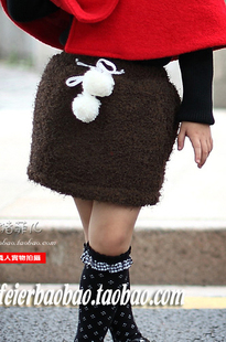  韩版童装 咖啡色女童秋冬小短裙 时尚百搭款 加棉加厚儿童半身裙