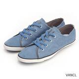 包邮Vancl/凡客诚品简约低帮帆布女鞋 牛仔浅蓝