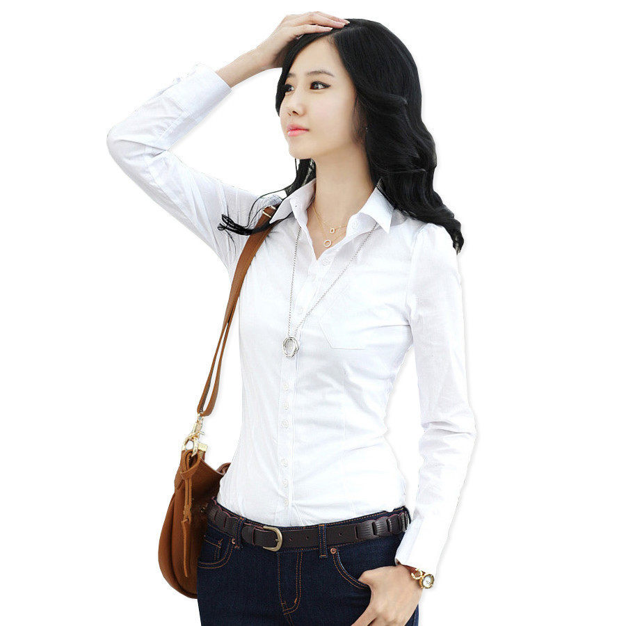 2013新款夏装韩版修身白<em>衬衫</em>大码<em>女装</em>短袖白