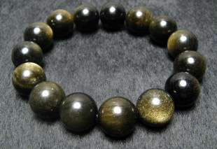  天然黑曜石金曜石手链~金耀石~少许瑕疵~清仓宝贝