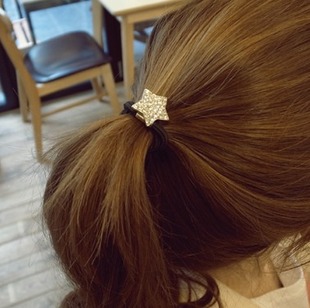  发圈 韩国 头花皮筋发绳 可爱星星爱心镶钻金属结婚 韩版发饰F022