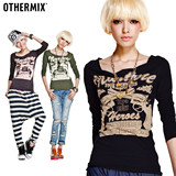 七格格OTHERMIX 2012夏季新品 长袖印花T恤 女款T-shirt12A30038