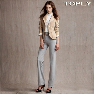  Toply年秋装新款品质女式西裤加厚直筒裤长裤高腰裤正装 裤子