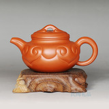 正品宜兴紫砂壶 茶壶 茶具 金黄朱泥 唐志良制 仿古如意壶 190CC