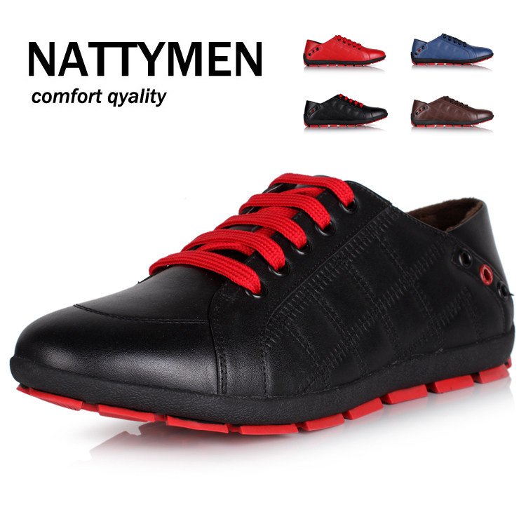 NATTYMEN 秋冬款 牧马人系列 时尚男士头层纯牛皮手工休闲皮鞋