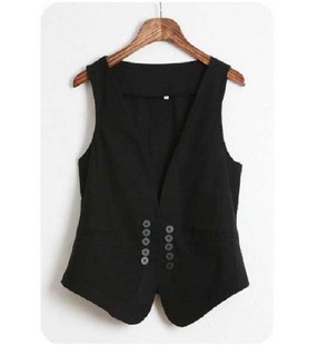 <em>女士马甲春秋</em>新款韩版百搭修身<em>西装</em>小马甲/小